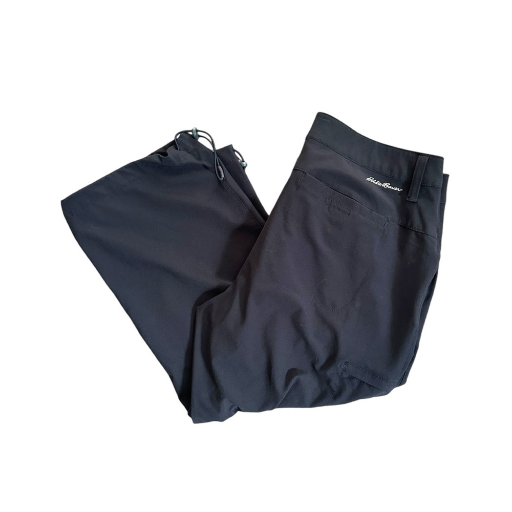 Eddie Bauer Travex Pants Womens Size 6 Capri Nylon Black Hiking Outdoors